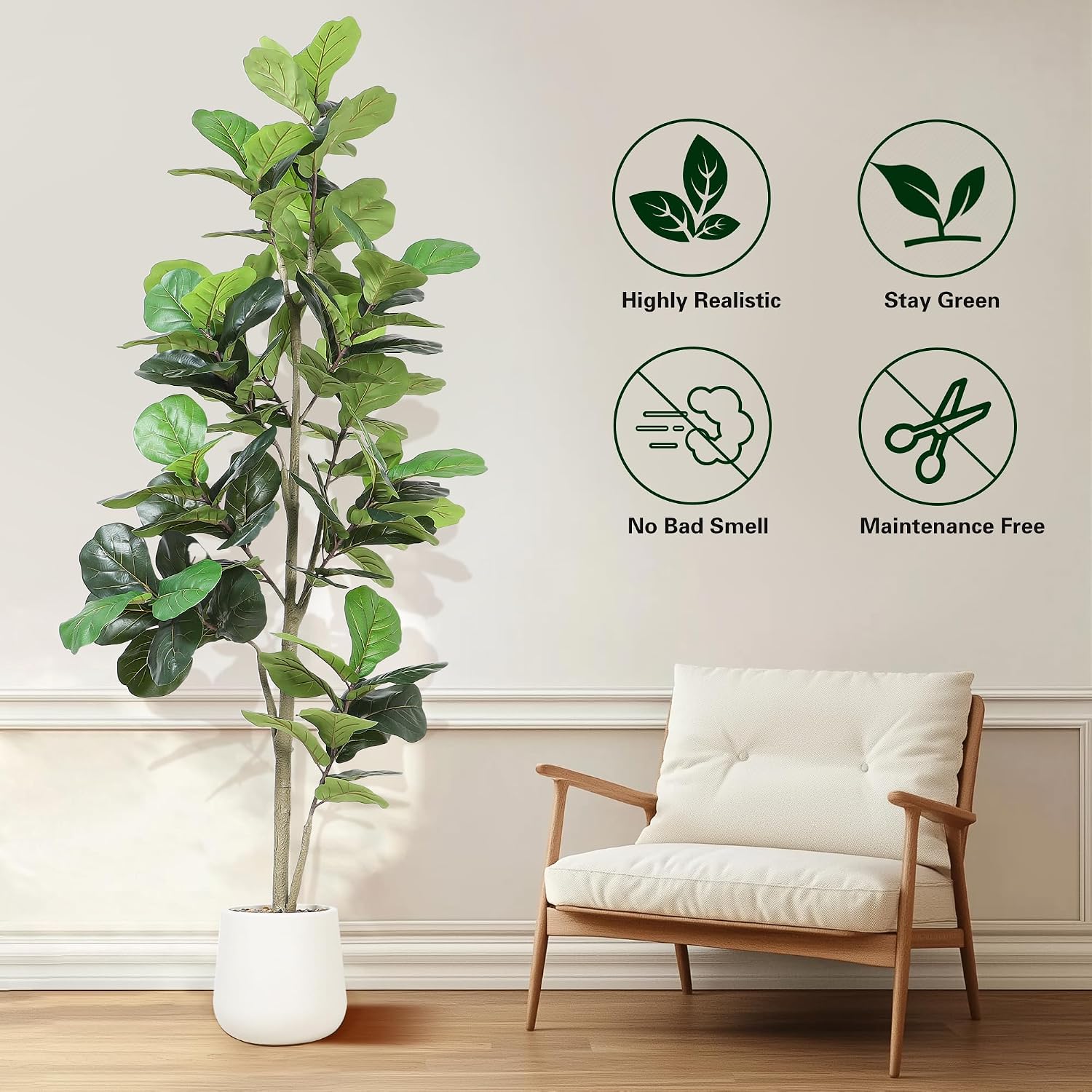 7ft Artificial Fiddle Leaf Tre - Ficus Lyrata Tree 评论和价格